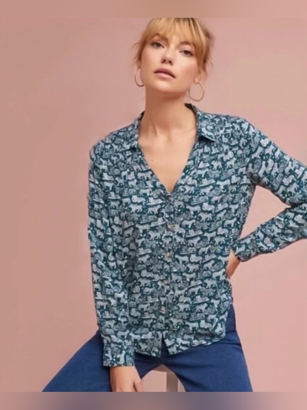 Maeve Tiger Print Blouse